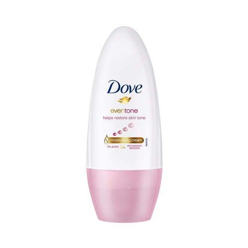 Dove evertone moisturizing cream bottle on a white background