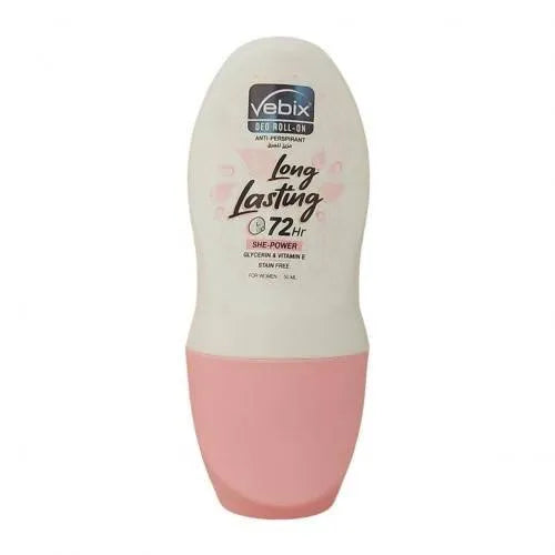 vebix roll-on deodorant bottle on a white background